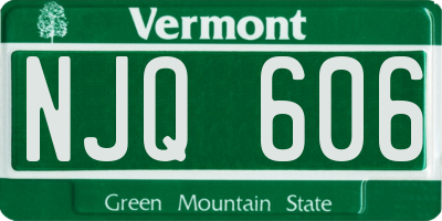 VT license plate NJQ606