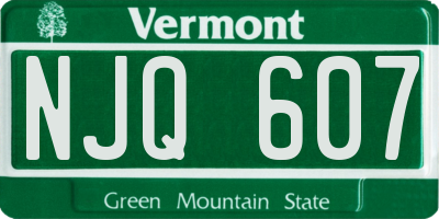 VT license plate NJQ607