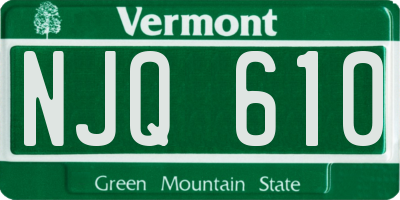 VT license plate NJQ610