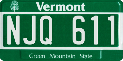 VT license plate NJQ611