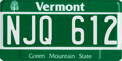 VT license plate NJQ612