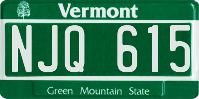 VT license plate NJQ615