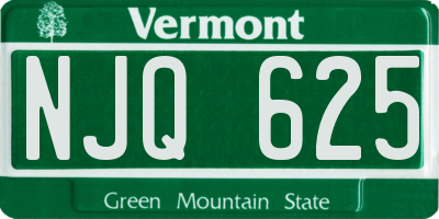 VT license plate NJQ625
