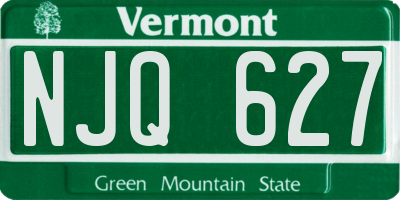 VT license plate NJQ627