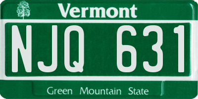 VT license plate NJQ631