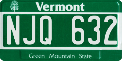 VT license plate NJQ632