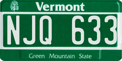 VT license plate NJQ633