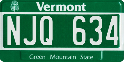 VT license plate NJQ634