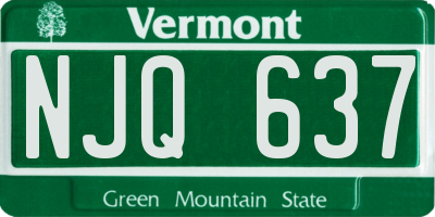 VT license plate NJQ637