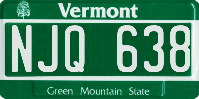VT license plate NJQ638