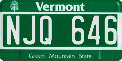 VT license plate NJQ646