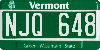 VT license plate NJQ648