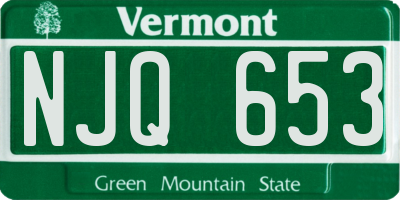 VT license plate NJQ653