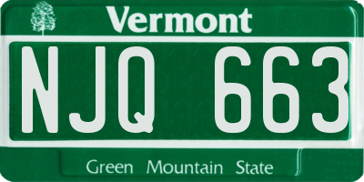 VT license plate NJQ663