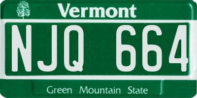 VT license plate NJQ664