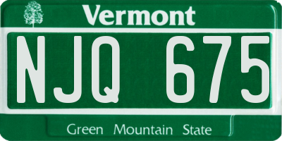 VT license plate NJQ675