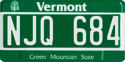 VT license plate NJQ684