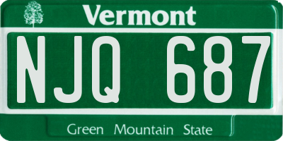 VT license plate NJQ687