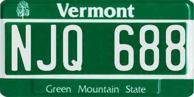 VT license plate NJQ688