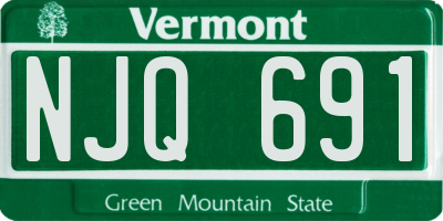 VT license plate NJQ691