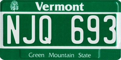 VT license plate NJQ693