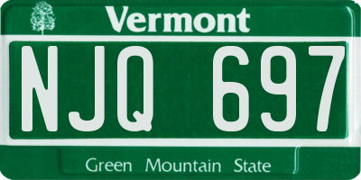 VT license plate NJQ697