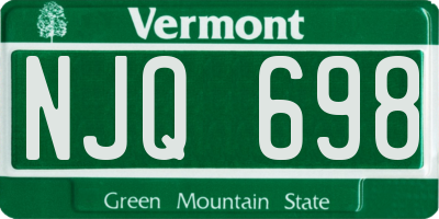 VT license plate NJQ698