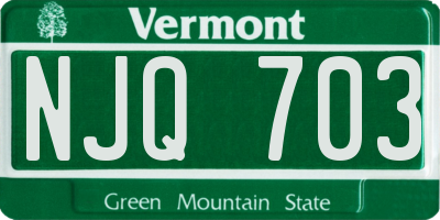 VT license plate NJQ703