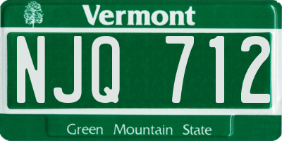 VT license plate NJQ712