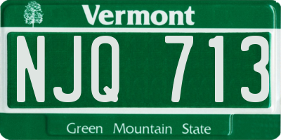 VT license plate NJQ713