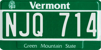 VT license plate NJQ714