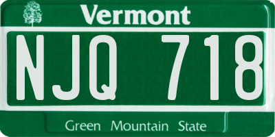VT license plate NJQ718