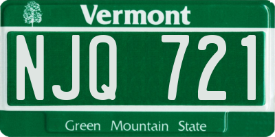 VT license plate NJQ721