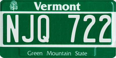 VT license plate NJQ722