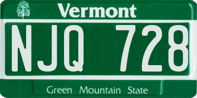 VT license plate NJQ728