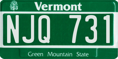 VT license plate NJQ731