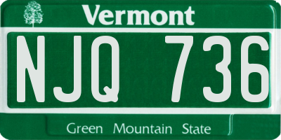 VT license plate NJQ736