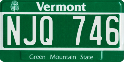 VT license plate NJQ746