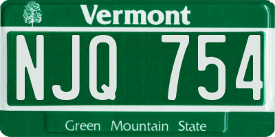 VT license plate NJQ754