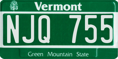 VT license plate NJQ755