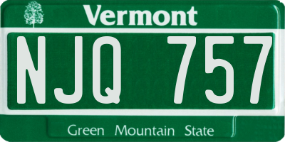 VT license plate NJQ757