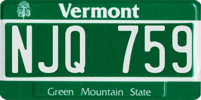 VT license plate NJQ759