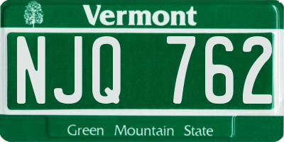 VT license plate NJQ762