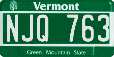 VT license plate NJQ763