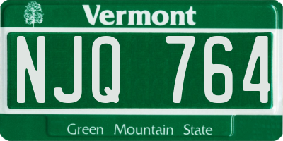 VT license plate NJQ764