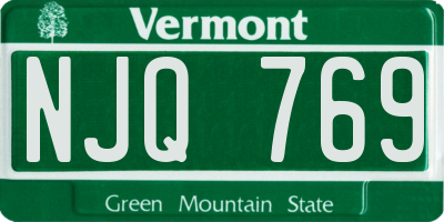 VT license plate NJQ769
