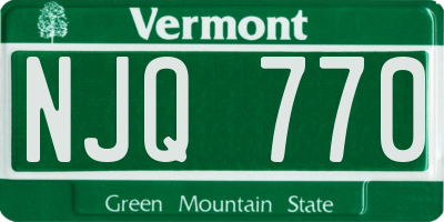 VT license plate NJQ770