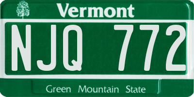 VT license plate NJQ772