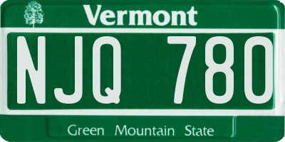 VT license plate NJQ780