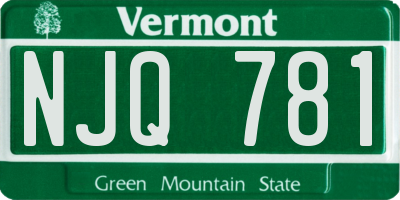 VT license plate NJQ781